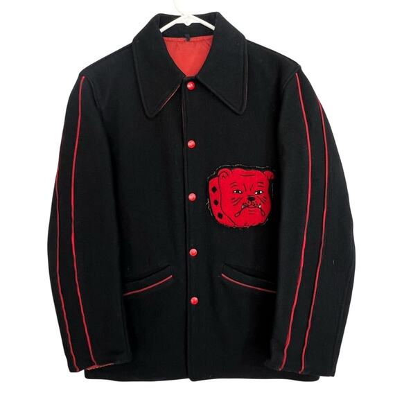 Vintage Other - True Vintage 1930’s Wool Red Dog Bulldog Varsity Jacket Size Large ONE OF A KIND